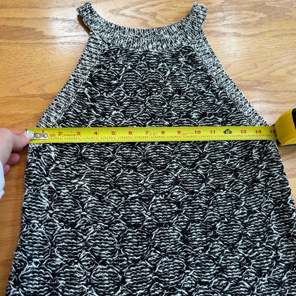 Anthropologie Moth Debussy Marled Sweater Tank Top Small S Black White Knit - Picture 9 of 9